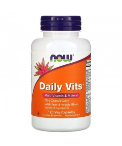 Now Foods Daily Vits 120 капсул, мультивитамины и минералы с лютеином и ликопином