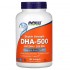 Now Foods DHA-500 180 мягких капсул, докозагексаеновая кислота с добавлением эйкозапентаеновой кислоты 500 DHA / 250 EPA