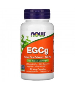 Now Foods EGCg 400 mg 90 капсул, екстракт зеленого чаю