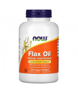 Now Foods Flax Oil 1000 mg 120 мягких капсул, льняное масло