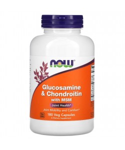 Now Foods Glucosamine & Chondroitin with MSM 180 капсул, глюкозамин и хондроитин с MSM