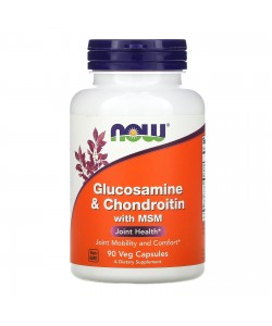 Now Foods Glucosamine & Chondroitin with MSM 90 капсул, глюкозамін і хондроїтин з MSM