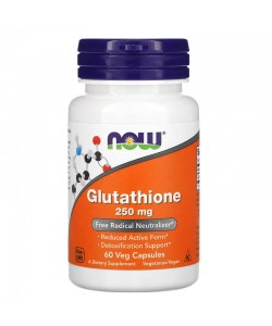 Now Foods Glutathione 250 mg 60 капсул, L-глутатион