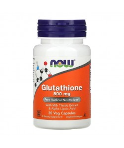 Now Foods Glutathione 500 mg 30 капсул, L-глутатіон