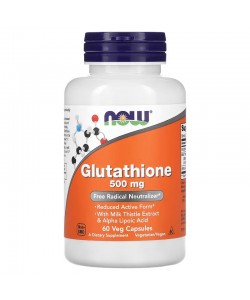 Now Foods Glutathione 500 mg 60 капсул, L-глутатіон