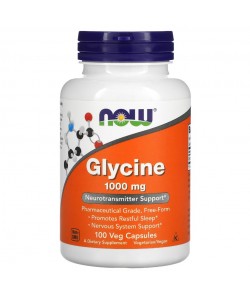 Now Foods Glycine 1000 mg 100 капсул, гліцин