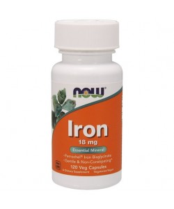 Now Foods Iron 18 mg 120 капсул, бісгліцинат заліза