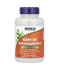 Now Foods KSM-66 Ashwagandha 600 mg 90 капсул, екстракт ашваганди Now Foods KSM-66 Ashwagandha 600 mg 90 капсул, екстракт ашваганди