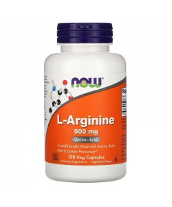 Now Foods L-Arginine 500 mg 100 капсул, аргинин