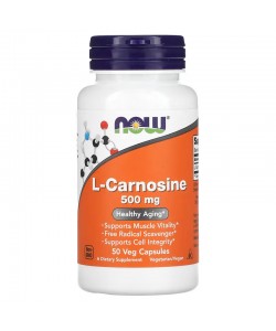 Now Foods L-Carnosine 500 mg 50 капсул, аминокислота L-карнозин