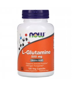 Now Foods L-Glutamine 500 mg 120 капсул, L-глютамін