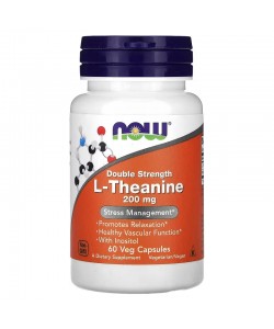 Now Foods L-Theanine 200 mg 60 капсул, L-теанін