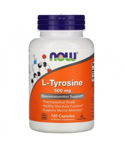 Now Foods L-Tyrosine 500 mg 120 капсул, L-тирозин