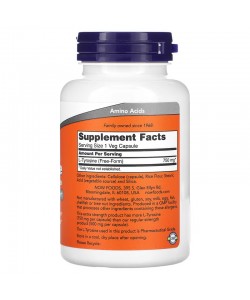 Now Foods L-Tyrosine 750 mg 90 капсул, L-тирозин