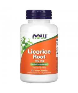 Now Foods Licorice Root 450 mg 100 капсул, корінь солодки