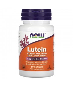 Now Foods Lutein 10 mg 60 мягких капсул, лютеин