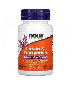 Now Foods Lutein & Zeaxanthin 60 м'яких капсул, лютеїн і зеаксантин