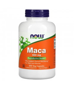 Now Foods Maca 500 mg 250 капсул, екстракт корня маки