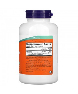 Now Foods Magnesium Caps 400 mg 180 капсул, магній