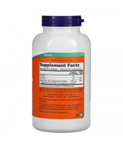 Now Foods Magnesium Citrate 180 мягких гелевых капсул, цитрат магния 