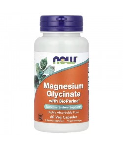 Now Foods Magnesium Glycinate With BioPerine® 60 капсул, гліцинат магнію Now Foods Magnesium Glycinate With BioPerine® 60 капсул, гліцинат магнію