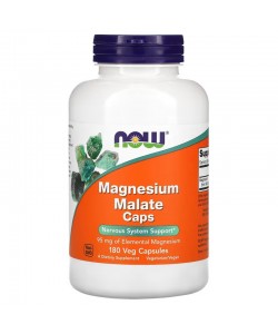 Now Foods Magnesium Malate 180 капсул, малат магнію