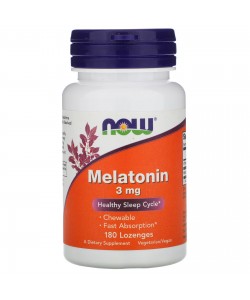 Now Foods Melatonin 3 mg 180 пастилок, мелатонін