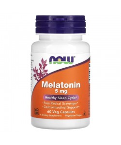 Now Foods Melatonin 5 mg - 60 капсул, мелатонин