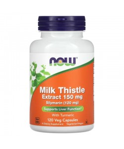 Now Foods Milk Thistle Extract 150 mg 120 капсул, экстракт расторопши с куркумой