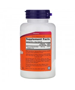 Now Foods Niacinamide 500 mg 100 капсул, вітамін В3 (у вигляді ніацинаміду)