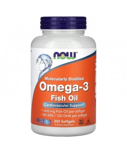 Now Foods Omega 3 180EPA/120DHA 200 капсул, омега 3, риб'ячий жир