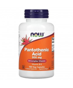 Now Foods Pantothenic Acid 500 mg 100 капсул, пантотенова кислота