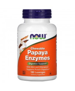 Now Foods Papaya Enzymes 180 пастилок, фенменты папайи