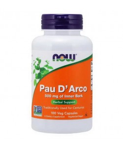 Now Foods Pau D'Arco 500 mg 100 капсул, кора муравьиного дерева