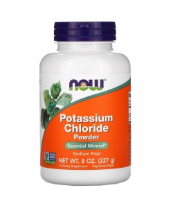 Now Foods Potassium Chloride Powder 227 грам, калій (з хлориду калію)	