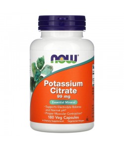 Now Foods Potassium Citrate 99 mg 180 капсул, цитрат калію