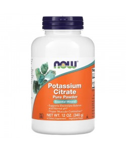 Now Foods Potassium Citrate 340 грам, чистый цитрат калия в порошке