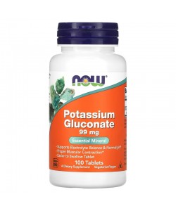 Now Foods Potassium Gluconate 99 mg 100 таблеток, глюконат калия