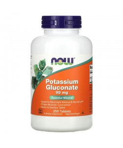 Now Foods Potassium Gluconate 99 mg 250 таблеток, глюконат калію