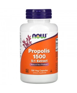 Now Foods Propolis 1500 5:1 Extract 100 капсул, натуральный продукт пчеловодства