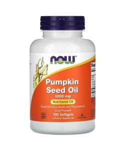 Now Foods Pumpkin Seed Oil 1000 mg 100 м'яких капсул, олія з насіння гарбуза