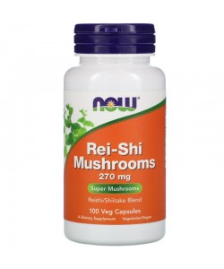 Now Foods Rei-Shi Mushrooms 270 mg 100 капсул, cуміш грибів рейші та шиітаке