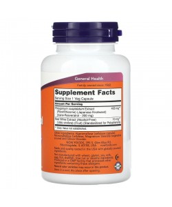 Now Foods Resveratrol 200 mg 120 капсул, ресвератрол 