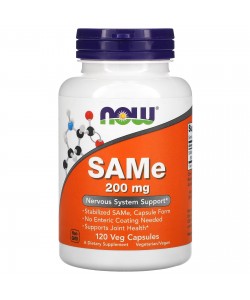 Now Foods SAMe 200 mg 120 капсул, S-аденозилметіонін