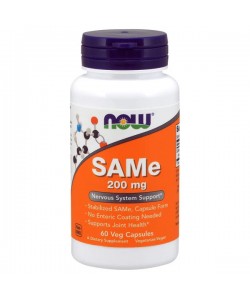 Now Foods SAMe 200 mg 60 капсул, S-аденозилметіонін