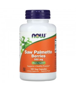 Now Foods Saw Palmetto Berries 550 mg 100 капсул, ягоди пальма сереноя