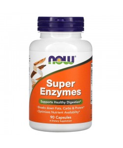 Now Foods Super Enzymes 90 капсул, комплекс ферментов