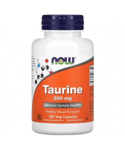 Now Foods Taurine 500 mg 100 капсул, таурин