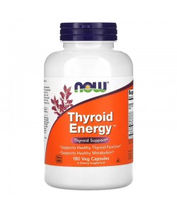 Now Foods Thyroid Energy 180 капсул, комплекс веществ, поддерживающих щитовидную железу
