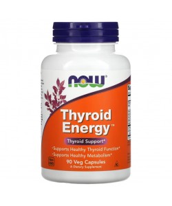 Now Foods Thyroid Energy 90 капсул, комплекс веществ, поддерживающих щитовидную железу